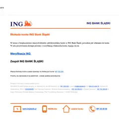 Blokada konta ING Bank Śląski z powodu włamania. Weryfikacja właściciela konta, logując się na: co to jest login do banku.