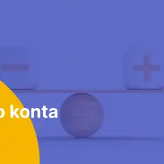Waga z kostkami: minus i plus. Ilustruje dostępne środki a saldo.