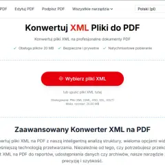 Konwerter XML na PDF. Przekształć pliki XML, np. wyciąg bankowy Santander, na profesjonalne dokumenty PDF.