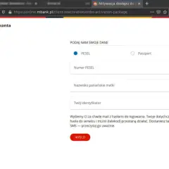 Aktywacja dostępu do konta w mBank. Podaj dane: PESEL, nazwisko panieńskie matki, identyfikator. 1140 jaki to bank?