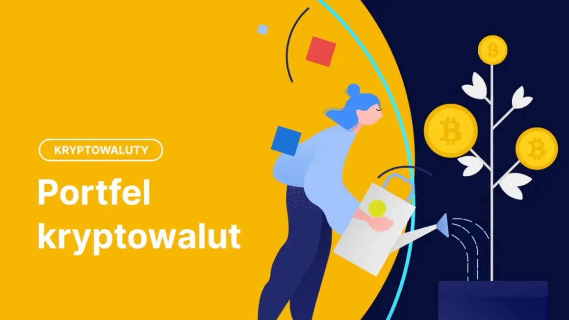 Kobieta podlewa drzewko z monetami bitcoin, symbolizując, jak działają kryptowaluty i jak rośnie portfel.
