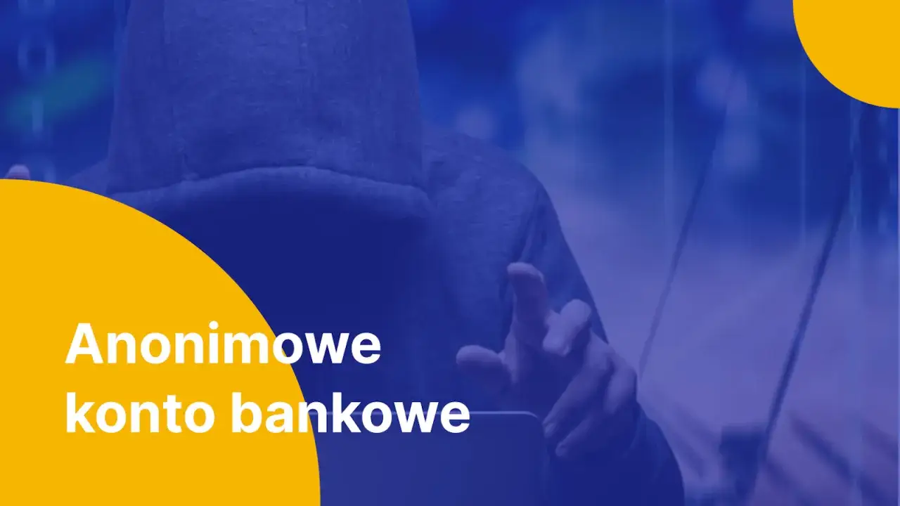 Anonimowe konto bankowe: postać w kapturze dotyka ekranu, sugerując prywatność i bezpieczeństwo finansowe.