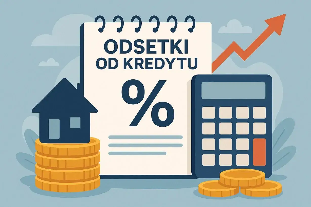 Dom na monetach, kalkulator i wykres wzrostu obok notatki